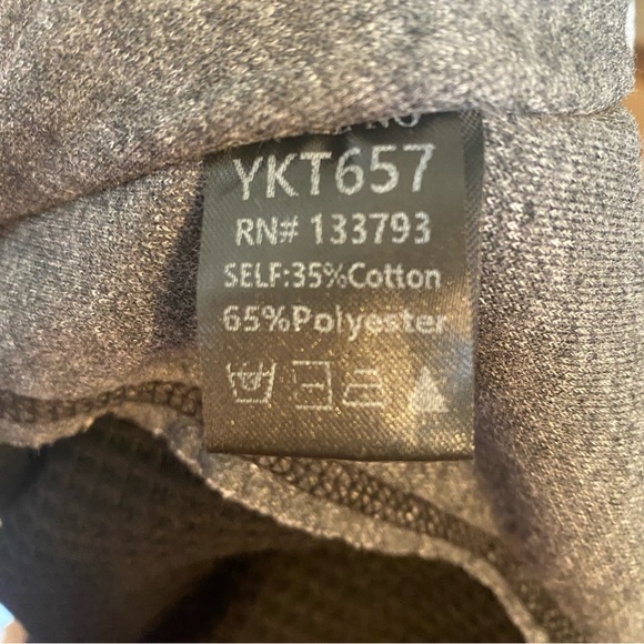 POL • Oversized Waffle Knit V Neck Black & Gray Balloon Sleeve Top • Size S - Picture 7 of 7